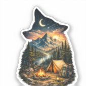 Roep-van-de-Wilde-Campingavontuur Sticker (Voorkant)