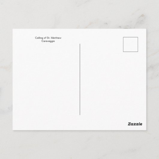 Roep van Matthew door het Briefkaart Caravaggio (Achterkant)