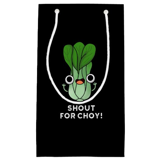 Roep voor Choy Funny Veggie Bok Choy Pun Dark BG Klein Cadeauzakje (Voorkant)