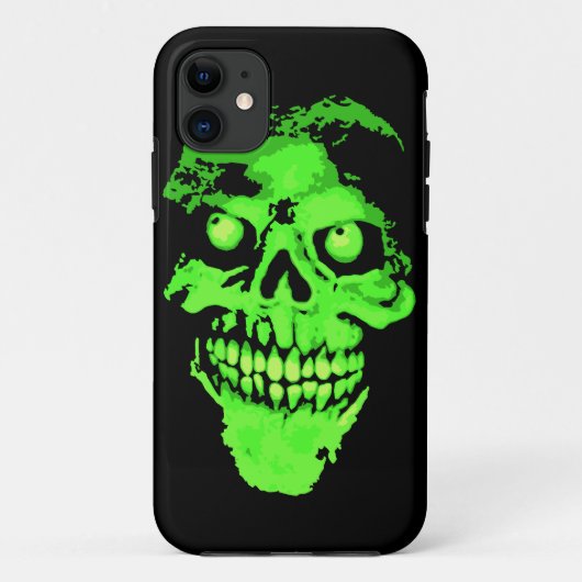 Roepachtige groene neonstijl schedel Case-Mate iPhone case (Achterkant)