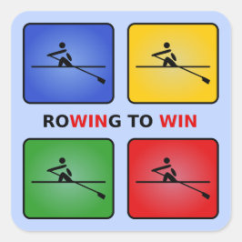 Roepen om vier kleuren te winnen blauw vierkante sticker