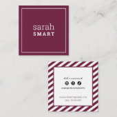 ROEPENDE KAART vierkant edgey modern bordeaux donk Vierkante Visitekaartje (Voorkant / Achterkant)