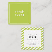 ROEPENDE KAART vierkante edgey moderne lime groen  Vierkante Visitekaartje (Voorkant / Achterkant)
