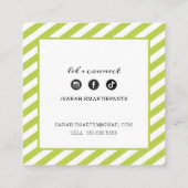 ROEPENDE KAART vierkante edgey moderne lime groen  Vierkante Visitekaartje (Achterkant)