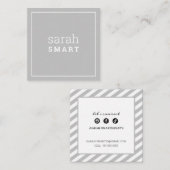 ROEPENDE KAART vierkante rand modern grijs grijs z Visitekaartje (Voorkant / Achterkant)