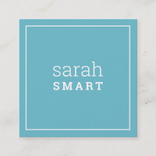 ROEPENDE KAART vierkante rand modern turquoise bla Vierkante Visitekaartje
