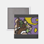 Roepende wolf magneet (Voorkant / Achterkant)