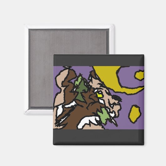 Roepende wolf magneet (Voorkant / Achterkant)