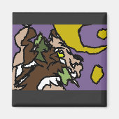 Roepende wolf magneet (Voorkant)