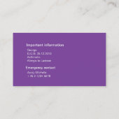 Roepingenkaarten voor mama en mama contactkaartje (Achterkant)