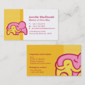 Roepingenkaarten voor mama en mama contactkaartje (Voorkant / Achterkant)