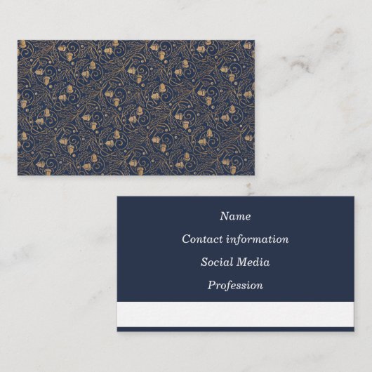 Roepkaart - Art Nouveau Oak Leaf & Acorn Visitekaartje (Voorkant / Achterkant)