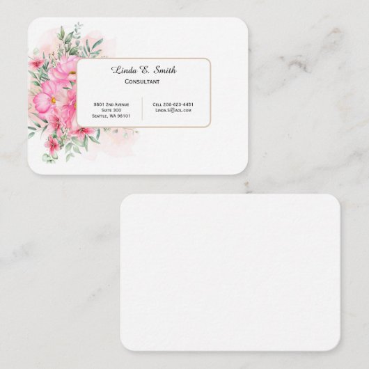 Roepkaart van groot formaat contactkaartje (Voorkant / Achterkant)