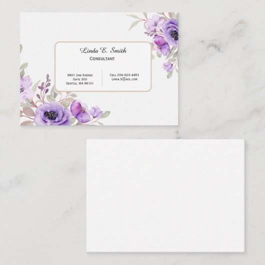 Roepkaart van groot formaat contactkaartje (Voorkant / Achterkant)