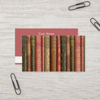 Roepkaart van mooie boekencijnen (bij) visitekaartje