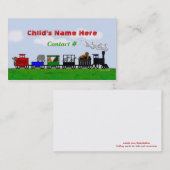 Roepkaart voor kinderen contactkaartje (Voorkant / Achterkant)