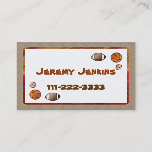 Roepkaart voor kindersport contactkaartje (Voorkant)