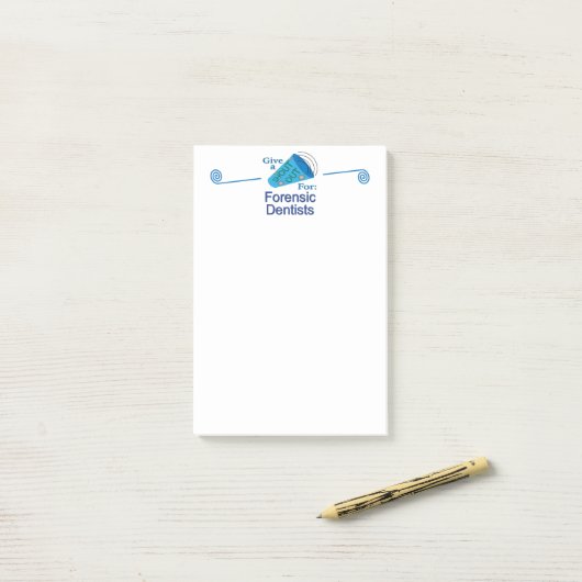 Roept de hulp in van forensisch tandartsen post-it® notes (Op bureau)