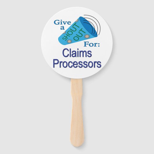 Roept hulp in voor claims processors handwaaier (Achterkant)