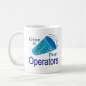 Roept operators op koffiemok (Links)