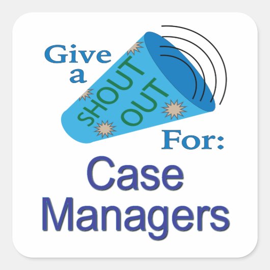 Roeptoeter voor casemanagers vierkante sticker (Voorkant)