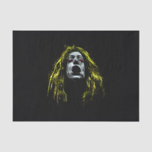 Roepy zombie vrouw ziet portret tissuepapier