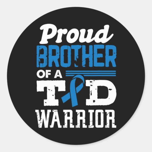 Roer broer van T1D-diabetes Ronde Sticker (Voorkant)