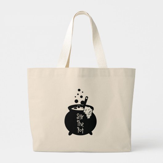 Roer de pot (witch Pot) Grote Tote Bag (Achterkant)