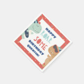 Roer een paar cool Dinosaur jongens Birthday party Servet (Hoek)