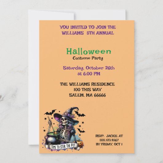 Roer het Pot Halloween feest Kaart (Voorkant)