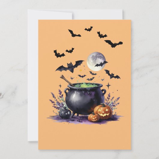 Roer het Pot Halloween feest Kaart (Achterkant)