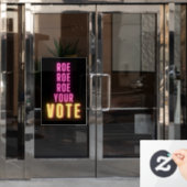 Roer uw stem roze neon raamsticker (Kantoordeur)