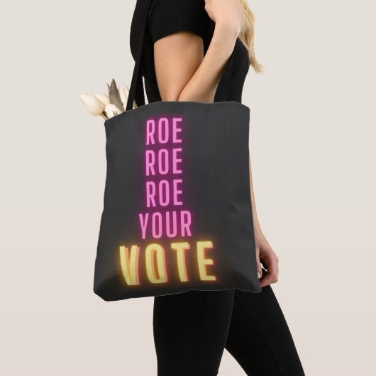 Roer uw stem roze neon tote bag (Dichtbij)