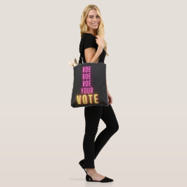 Roer uw stem roze neon tote bag