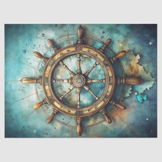 roer van het waterverf zeeschip tissuepapier (Voorkant)