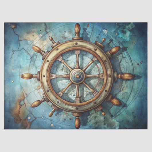 roer van het waterverf zeeschip tissuepapier (Voorkant)