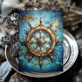 roer van het waterverf zeeschip tissuepapier