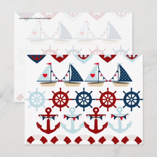 Roeren van de Boten van het Zeil van de Ankers van Briefkaart (Voorkant / Achterkant)