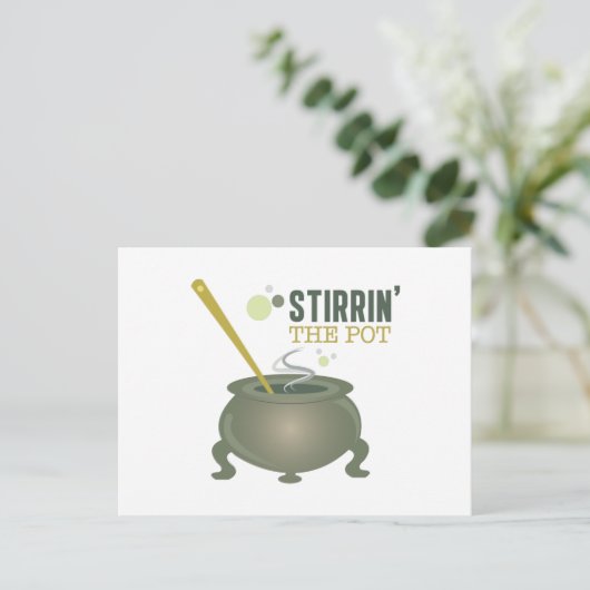 Roeren van de pot briefkaart (Staand voorkant)