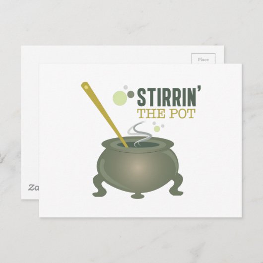 Roeren van de pot briefkaart (Voorkant / Achterkant)