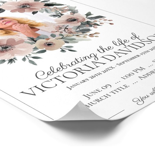 Roerende digitale overlijdensadvertentie om onmidd poster (Hoek)