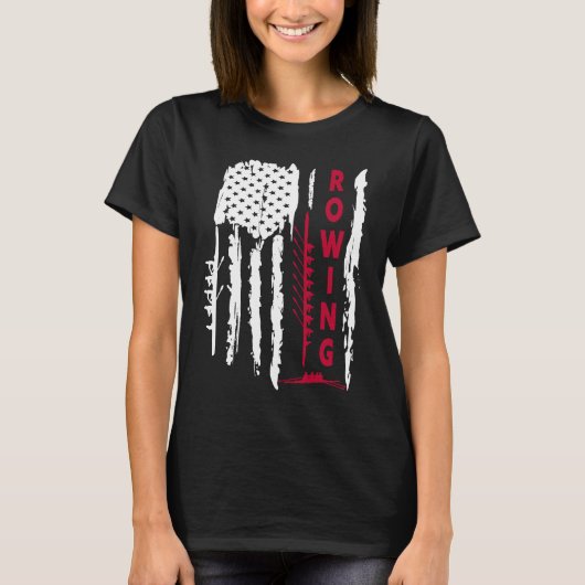 Roerploeg ventilator Amerikaanse vlagrower T-shirt (Voorkant)