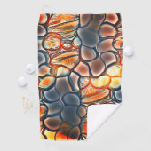 Roervormige vormen in verbrande cyaan en sinaasapp golfhanddoek (Insitu)