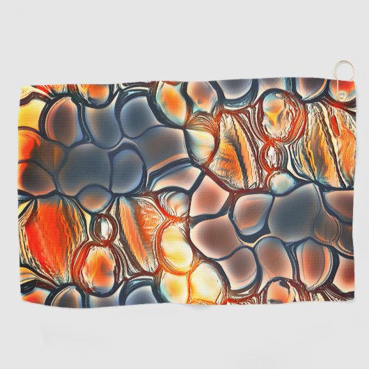 Roervormige vormen in verbrande cyaan en sinaasapp golfhanddoek (Horizontaal)