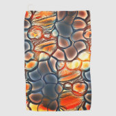 Roervormige vormen in verbrande cyaan en sinaasapp golfhanddoek (Voorkant)