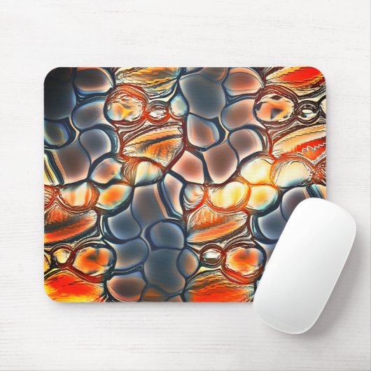 Roervormige vormen in verbrande cyaan en sinaasapp muismat (Met muis)