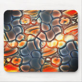 Roervormige vormen in verbrande cyaan en sinaasapp muismat (Voorkant)