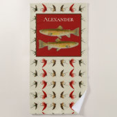 Roest Aangepaste Fly Fishing Flies Forel Rustiek Strandlaken (Voorkant)