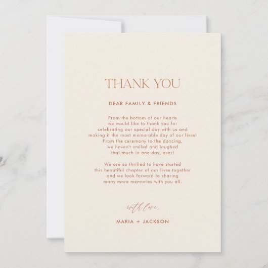 Roest Aards Woestijn Foto Bruiloft Dank Je Kaarten (Achterkant)