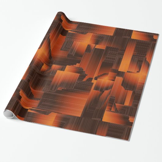 Roest Art Deco Cadeaupapier (Uitgerold)